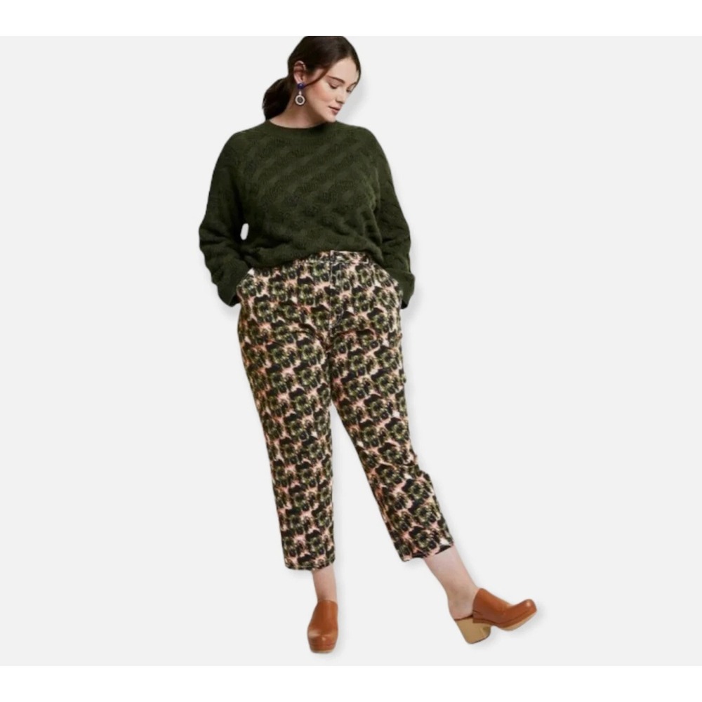 Rachel Comey x Target Leopard Print Cotton Capri Pants Back Buckle Plus 16W 18W